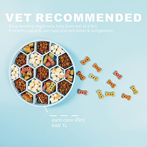 silicone para cães alimentação lenta | Alimentador lento silicone para cães com colmeia hexagonal |