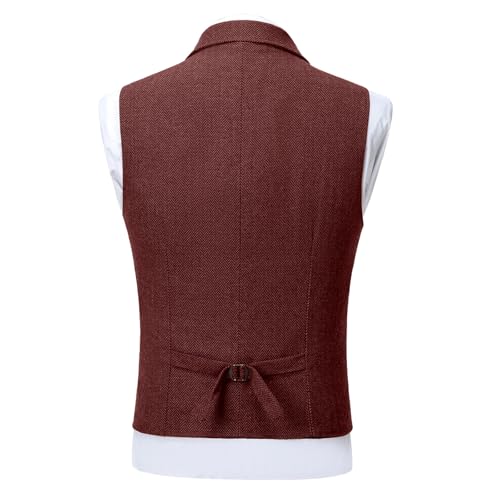 Mens Business Dress Suit Vest Classic Lapel Single Breasted Casual Vintage Waistcoat For Party Wedding Prom3