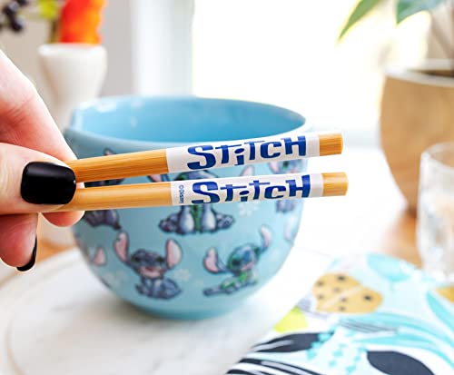 Disney Lilo & Stitch Japanese Ceramic Dinnerware Set | Includes 20-Ounce Ramen Noodle Bowl and Wooden Chopsticks Disney Lilo & Stitch Japanese Ceramic Dinnerware Set | Includes 20-Ounce Ramen Noodle Bowl and Wooden Chopsticks