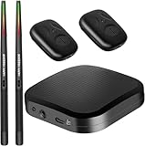 Air Drum Sticks Set, Electronic Drum Set, 3D Motion Sensing Drumstick with Clip-On Foot Pedals, 8 Sound Portable Practice Drum Kit Electric Drum Set (Gloss Black)