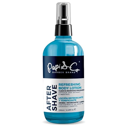 PAPI & CO. - After Shave Lotion for Men, Refreshing & Toning Aftershave, After Shave Lotion with Lettuce Leaf Extract & Menthol, Luxurious Men’s Aftershave, 250 mL