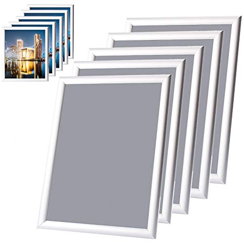 Snap Picture Frames 5 Pieces Clip Picture Photo Display Holders Aluminium Waterproof PVC Cover Notice Sign Board on Wall for Home Office Use (A3)
