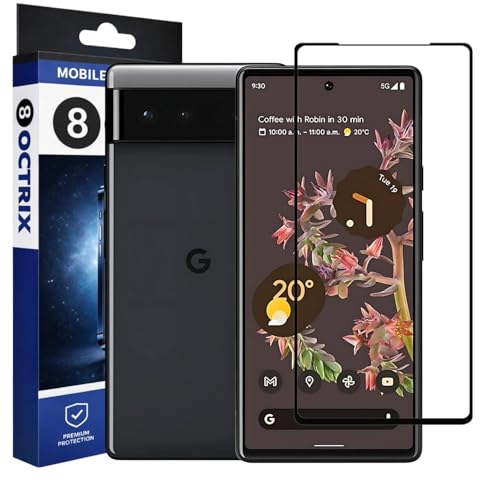 Image of Military-Grade Gorilla Tempered Glass Screen Protector for Google Pixel 6A (Black) | 9H Hardness | Edge-to-Edge Full Coverage | HD Clarity | Scratch & Drop Protection