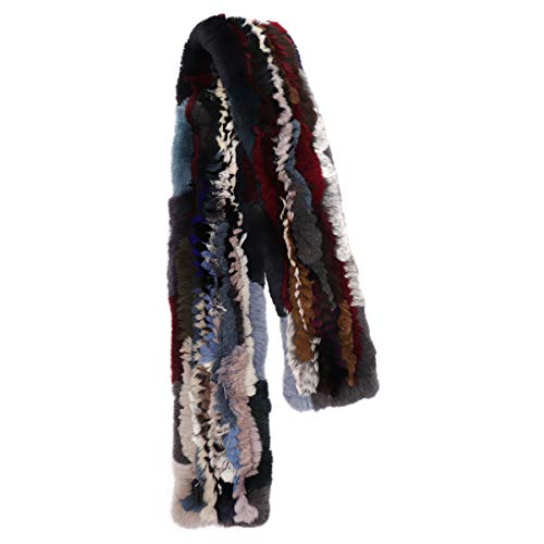 surell Rex Rabbit Pull-Through Scarf - 46" Long Womens Warm Real Fur Scarves2