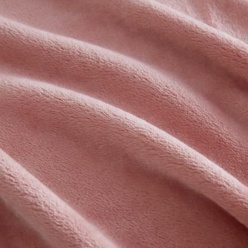 Image of Martha Stewart - King Size Blanket, Ultra-Soft Plush Fleece Throw Blanket with Double-Needle Stitching, 350 GSM, Medium Weight Bedding for Bed or Couch (Bedford Solid Pink)
