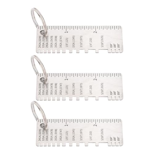 WALFRONT 3 piezas de calibradores de espesor de lámina metálica, herramienta de inspección para soldadura en acero inoxidable miniatura 6