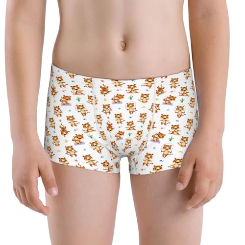 Boys' Cotton Boxer Brief Soft Underwear-Tigers Go In For Sports