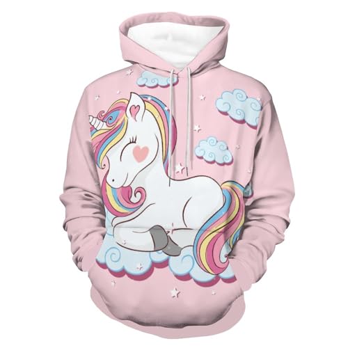 Sweat à capuche licorne rose UMENG hoodie unisexe taille S