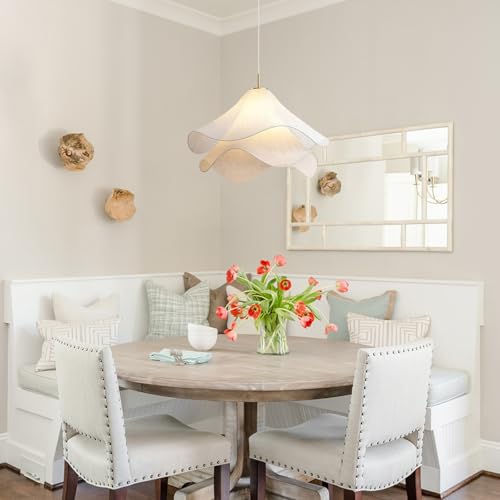 Suspension en tissu pétale 40cm luminaire chic E27 - 2