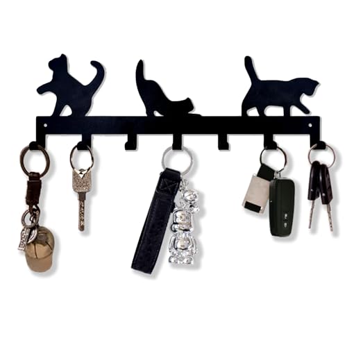 Sanshaoye Key Holder for Wall Decorative Metal Key Holder Key Organizer for Wall Mount Hanging Key Rack with 7 Hooks Key Hooks for Hallway Entryway Office Kitchen Farmhouse