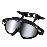 Swim Goggles For Women & Men – Fashionable UV Swimming Goggles With Comfortable Water-Proof Seal & Easy Adjustable Fit, Anti Fog Lap Swimming Goggles For Youth, Adult,Men,Women,FREE Satchel (black)