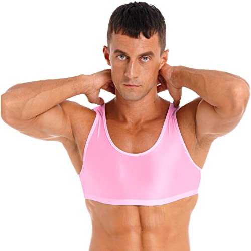 Men's Sleeveless Muscle Half T-Shirts Basic Bras Crop Tops Fitness Gym Sports Vest Tops2