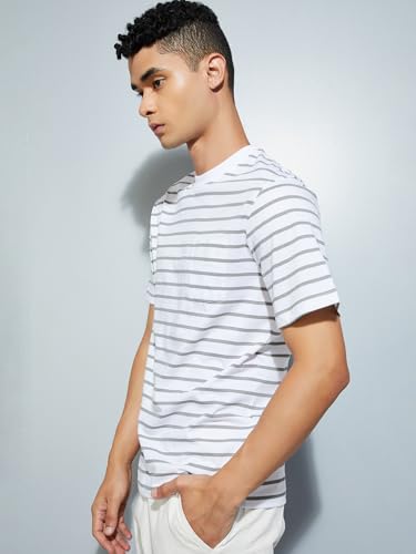 Image of Max Men's Cotton Regular Fit URB N Striped T-Shirt