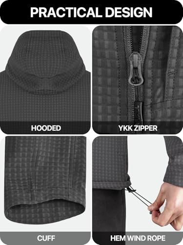 Image of Mens Lightweight Windbreaker Hiking Softshell Jacket Water-resistant Full Zip Hoodies Golf Jackets