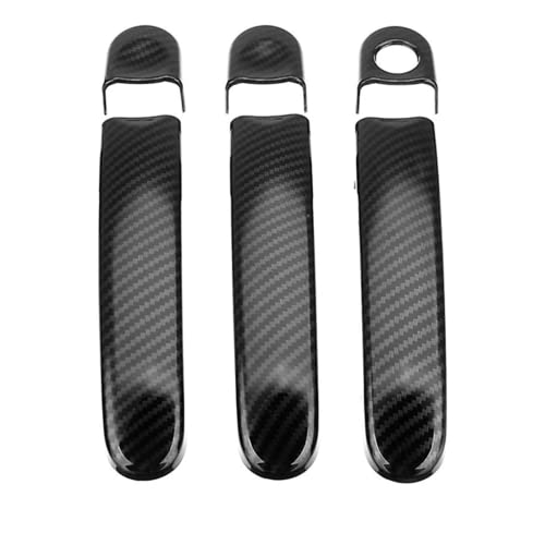 Viviance 6Pcs Set Abs Carbon 3 Türhle Covers Handles kompatibel mit VW Transporter T5 T5 Caddy kompatibel mit Vans