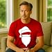 Kropsis Santa Claus Face Christmas Men's T-Shirt, XL, Red