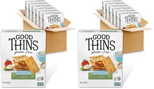 Good Thins Garden Veggie Rice Snacks Gluten Free Crackers, 6-3.5 oz Boxes (Pack of 2)