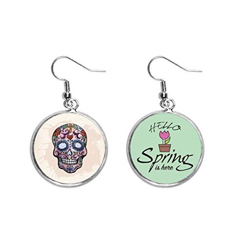 Pendientes de calavera púrpura de estilo mexicano para primavera 1