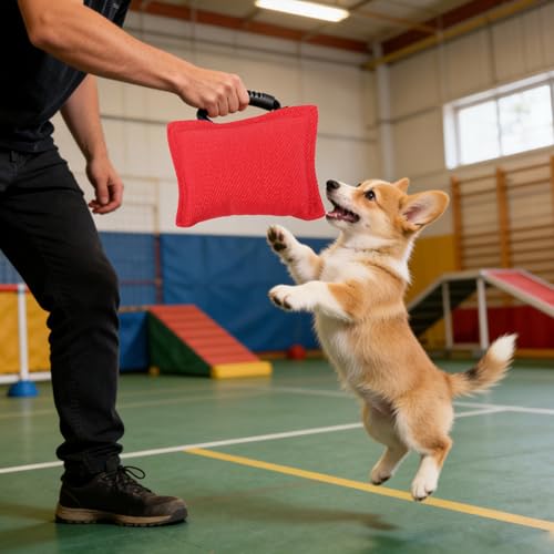 Oreiller de morsure de chien jouet à mâcher interactif durable rouge