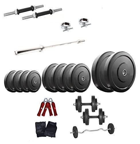 Body Maxx 22 Kg Home Gym Pack of Rubber Weight Plates + Dumbells Rods + 5 FT Bench/Shoulder Bar + Gloves + Hand Gripper (B011ZPPCOC) Amazon Price History, Amazon Price Tracker