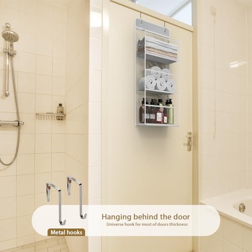 Univivi UN01001 3 Shelves Bathroom Shower Organizer, Over The Door Shower Caddy With 3 Transparent Pvc Pockets thumb #4
