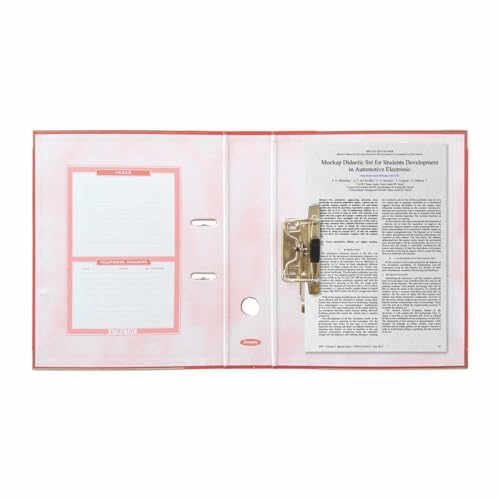 Image of Anupam Attractive Lever File | N1 Full Size | U-Shaped Clip Binder Box | 100% Recycled, Lightweight, Sturdy Board with Robust Textured Cover| Finger Grip Hole | Office & Home (Pink, Pack of 4)
