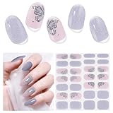 DUKASOU Bandes adhésives semi-durcies pour ongles en gel, 28 pièces Autocollants pour ongl...