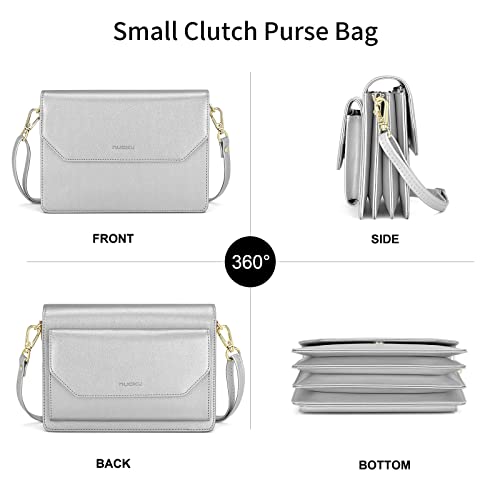 nuoku Purse Small Clutch for Women, Evening Wristlet Handbag, Cute Wallet PU Leather Crossbody3