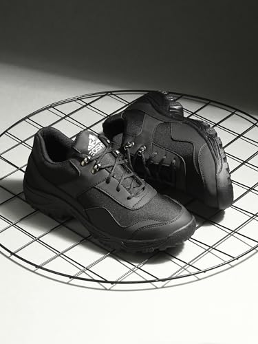 Image of Leo Men's Black Light Weight Casual Waterproof Shoes for Trekking, Hiking & Other Outdoor Activities