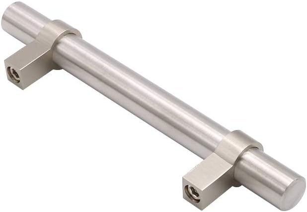 homdiy Cabinet Handles Brushed Nickel - 15 Pack 3-3/4in (96mm) Hole Centers Cabinet Hardware HDT16BSS Drawer Pulls Metal Handles for Dresser Drawers