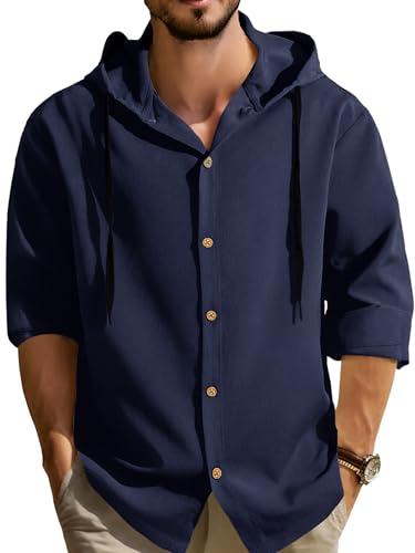 Image of Noble Monk Men's Relax Fit Hooded Shirt || Casual Wear for Men || Full Sleeve Shirts || Stylish Shirt for Men