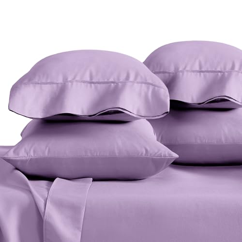 Image of Bare Home Microfiber Bulk Pillow Cases - King Set of 4 - Cooling Pillowcases - Double Brushed - Lavender Pillowcases 4 Pack - Easy Care (King - 4 Pack, Lavender)
