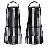 【Premium-Material】: Die kochschürzen für damen herren bestehen aus 65% baumwolle und 35% polyester, die sich weich anfühlen. Keine schädlichen chemikalien, sicher für sie und Ihre familie.