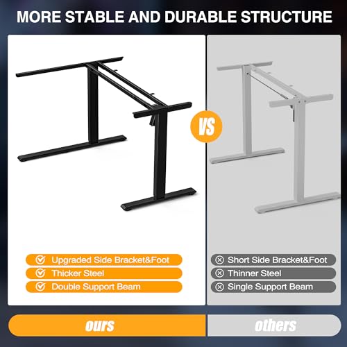 Acrolix 71 Inch L Shaped Standing Desk Adjustable Height,Gaming Electric Corner Standing Desk, Sit Stand Computer Table with Reversiable Splice Board, Black Carbon - Image 6