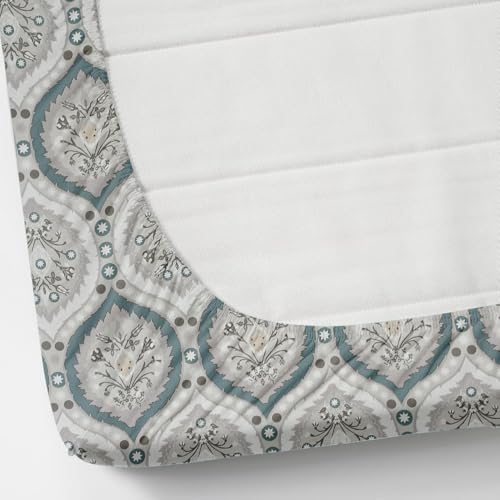 Image of KAWI Elastic Fitted Bedsheets (60 inchx78 inch) Queen Size Glace Cotton for Double Bed with All Around Elastic, 2 Large Pillow Cover, 200TC - Blue Color