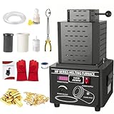 Horno De Fundición De Oro Eléctrico 5000w Máquina De Fundición De Metales Por Inducción De Frecuencia Media, Horno De Fundición De Oro De 1600 ℃/2902 °f Con Crisol De Grafito 1/2/3 Kg 2kg-Black