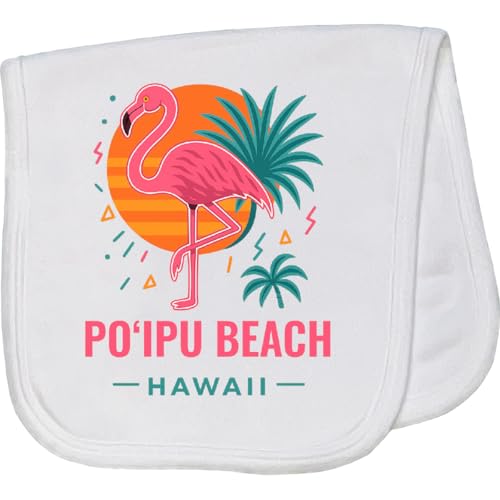 inktastic Poipu Beach Hawaii Flamingo Tropical Vacation Baby Burp Cloth White 46c84