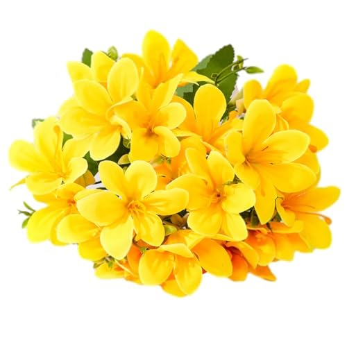 Gdfnmogo Bouquet di fiori di giglio artificiali con 10 teste e 5 rebbi, per decorazione di nozze, decorazione della casa, esposizione dell'ufficio e composizioni per feste (giallo)