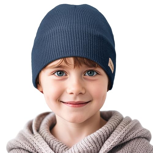 Sukeen Kids Beanie Hat for Girls Boys Seepage Proof Warm Skull Cap Soft Cold Weather Hat Ages 4-12 for Daily Outdoor