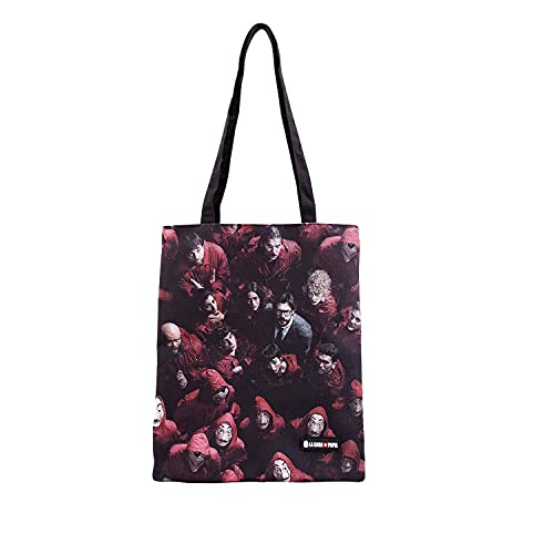 Money Heist La Casa de Papel Together-Bolsa de la Compra Shopping Bag, Multicolor, 33 x 40 cm