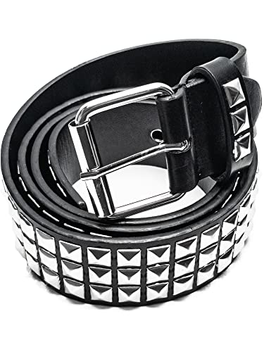 Punk Studded Belt for Women Rock Threads Goth Stud Pyramid Gothic Clothing (30'' to 34'')