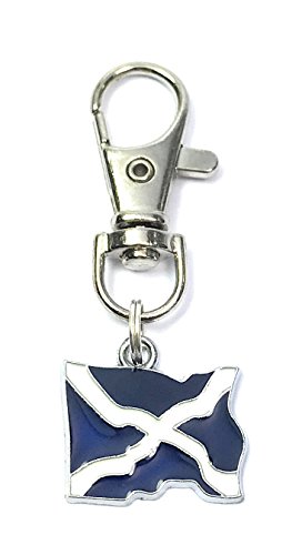 Libby's Market Place Scottish The Saltire St Andrew's Cross Scotland Flag Charm Keyring with Gift Bag