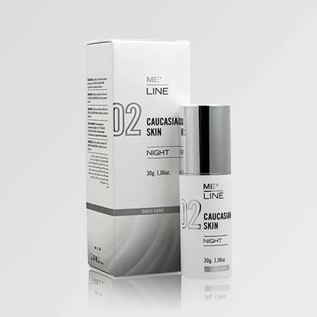 MeLine 02 Caucasian Skin Night Emulsion 30 g, Depigmentierende Behandlung für helle Haut, Melasma und dunkle Flecken