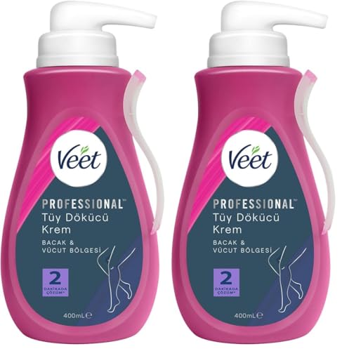 Veet Pure Hair Removal Cream Legs and Body Sensitive Skin, 400ml (Pack of 2)
