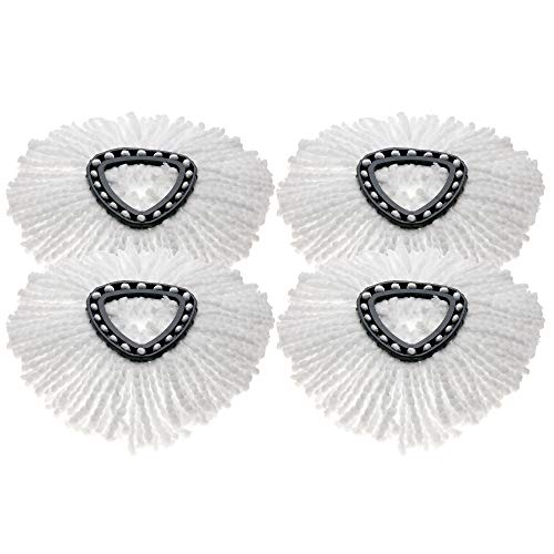 4 Pack Mop Replacement Heads Compatible with Spin Mop, Spin Mop Refill Heads Easy Cleaning Mop Head Replacement Triangle