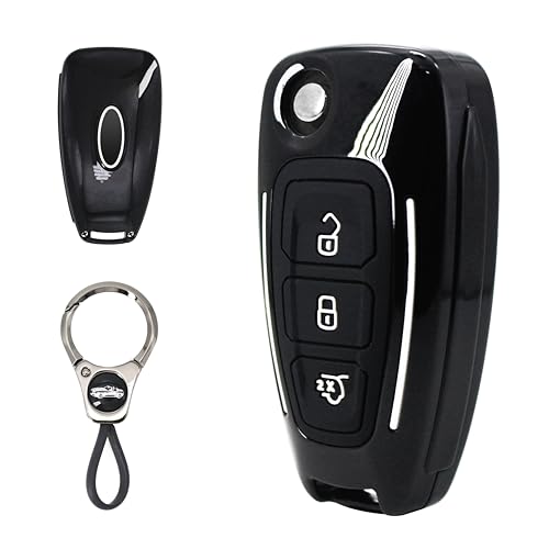 Black Flip Key Cover Case For Ford Remote Fob - Protector Hull For 2 & 3 Button Remotes 3 thumbnail image