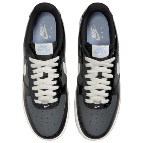 Nike Air Force 1 '07 Low Mens Lifestyle Shoes (Black/Sail/Armory Blue/Iron Grey) (IB7676-001, Black/Blue/Grey/White)4