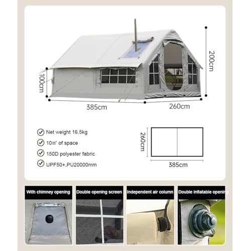 Nadmuchiwany namiot kabinowy dla 6-8 os¨®b z pompk?, ?atwy w rozstawianiu, wodoodporny, wiatroszczelny, nadmuchiwany namiot na cztery pory roku, klasyczny design do biwakowania i pieszych w?dr¨®wek