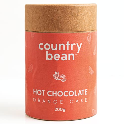 Image of Country Bean Orange Cake Hot Chocolate, 60% less sugar, 200G, Enjoy Hot or Cold, Perfect Beverage For Monsoons