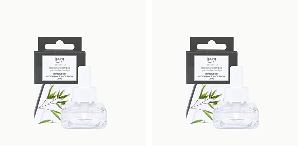 ipuro black bamboo - Electric Scent Plug Nachfüller mit grünen & holzigen Noten - nachfüllbarer Lufterfrischer für die Steckdose 20ml - Raumduft für ein puristisches Dufterlebnis